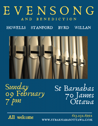 Poster for Feb. 9 evensong (all details in event description)