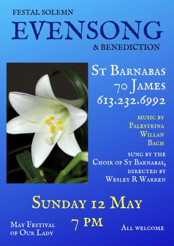 Evensong poster (details are in event description)